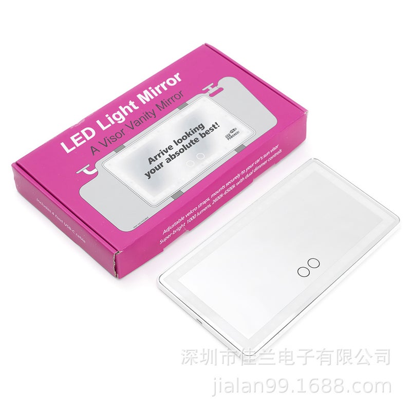 مرآة مكياج مع إضاءة LED لحاجب الشمس في السيارة، ملحقات داخلية للسيارة، عدسة HD، مرآة مكياج للسيارة - Image 5